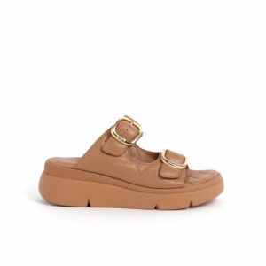 Scholl Bali Buckle Plateauschuhe Damen Braun | 78MKOUGPQ