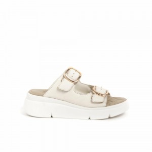 Scholl Bali Buckle Plateauschuhe Damen Weiß | 41AOXCMJY