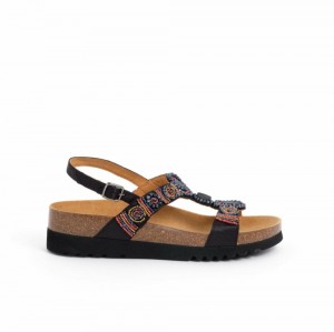 Scholl Bogota' Sandalen Damen Schwarz Rot | 45WNZBOTJ