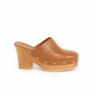 Scholl Cognac Pescura Rachel Leaft-w Clogs Damen Braun | 18EUFYITP