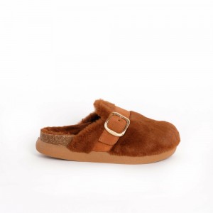 Scholl Ivy Big Buckle Clogs Damen Braun Dunkelgrün | 85CHLGOMQ