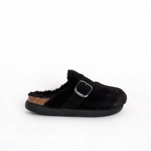 Scholl Ivy Big Buckle Clogs Damen Schwarz Dunkelgrün | 70GEMHJVS