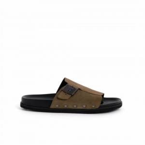 Scholl Pescura Drop Suesp-m Sandalen Herren Khaki | 64QKYDTSO