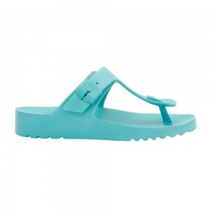 Scholl Pescura Heel Bahia Flip Flops Hausschuhe Damen Hellblau | 65NBHGUEX