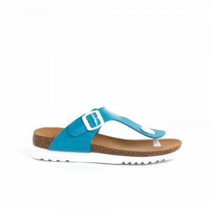 Scholl Pescura Heel Boa Vista Flip Flops Damen Blau | 92DPFWKIC