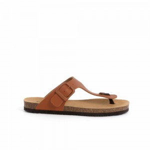 Scholl Pescura Heel Claude Flip Flops Damen Braun | 76LWZKYUH
