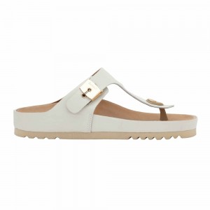 Scholl Pescura Heel Maya Flip Flops Damen Weiß | 54IOMWSTX