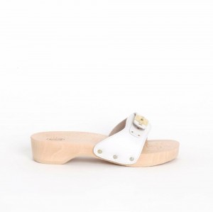 Scholl Pescura Heel Mules Damen Weiß | 24BSZFAUY
