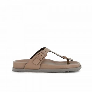 Scholl Pescura Heel Nicole Flip Flops Damen Khaki | 90RZTELQV