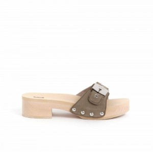 Scholl Pescura Jane Mules Damen Khaki | 52PXZEVTC
