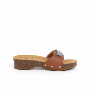 Scholl glacial Pescura Cork 2 Hohe Schuhe Damen Braun Blau | 86EKVNHIC