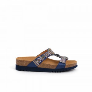 Scholl multi New Bogota 'Wedge Mules Damen Navy Blau Mehrfarbig | 04PCTUOFS